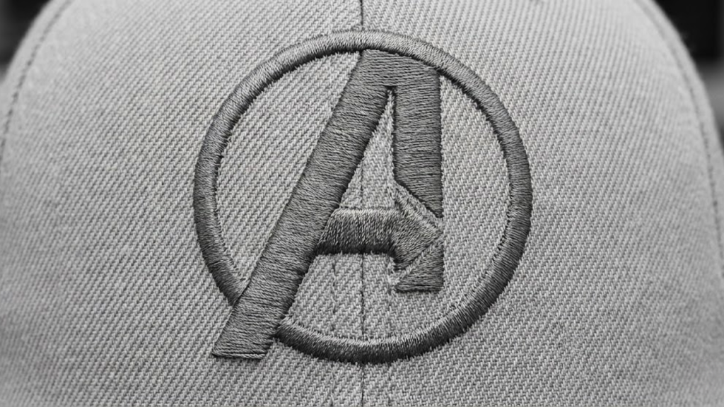 Professionally digitized gray cap logo with no visible jump stitches