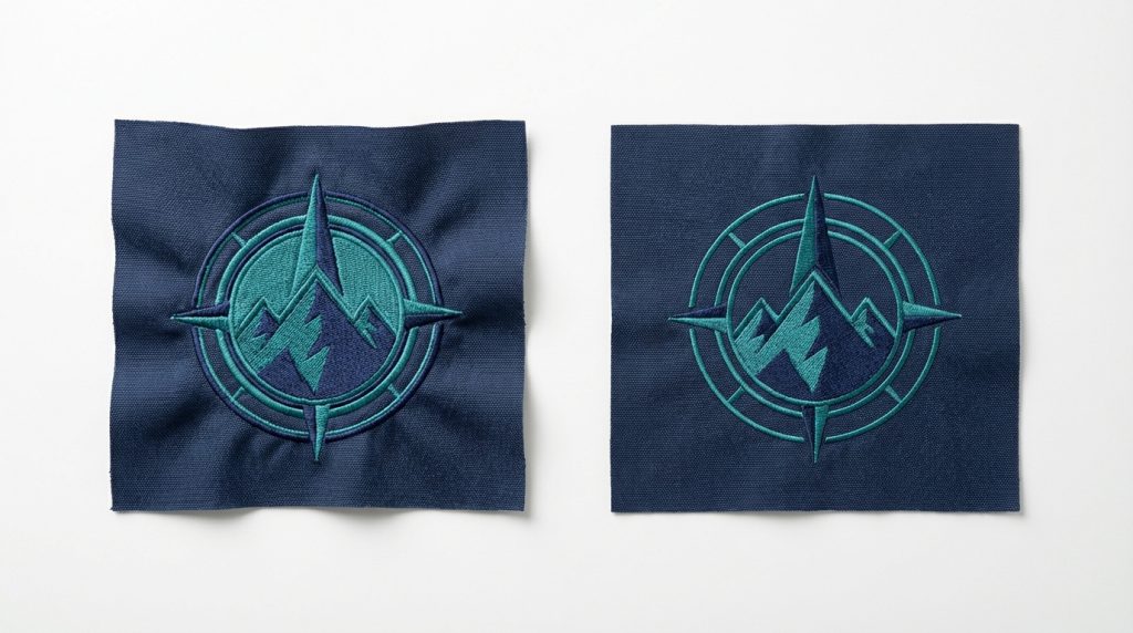 reduce stitch density to fix puckering on spongy backpack