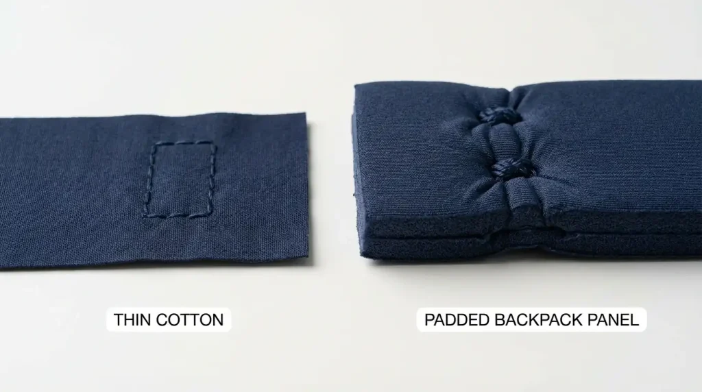 why embroidery puckers on spongy backpack material