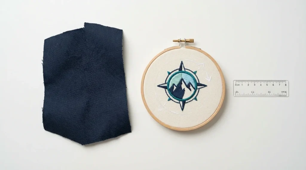 test sew on spongy backpack fabric before embroidering to prevent puckering