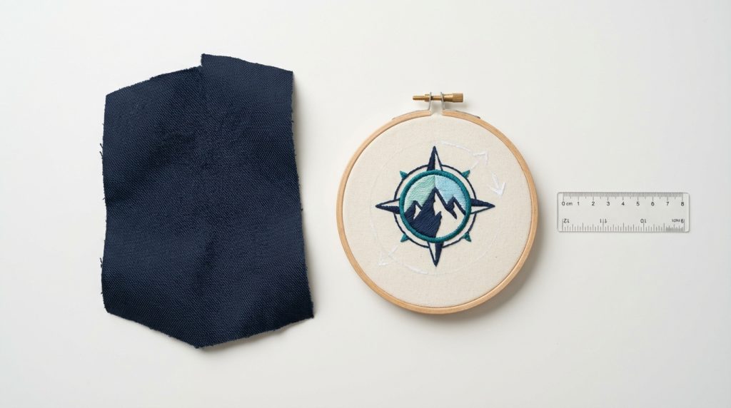 test sew on spongy backpack fabric before embroidering to prevent puckering