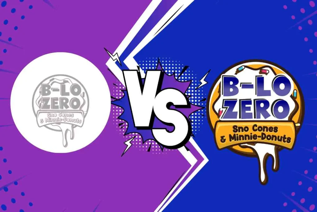 A "B-Lo Zero" sno-cone logo converted from a sketch-like image into a clean vector with closed paths for vinyl cutting.