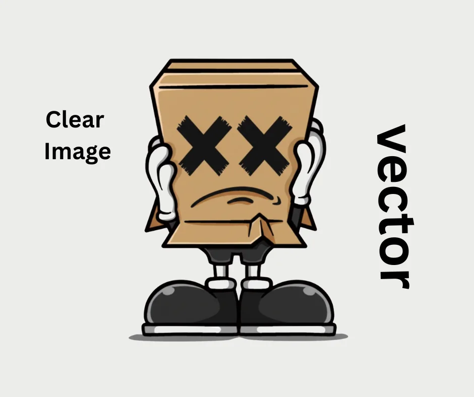 A side-by-side look at how raster images pixelate when scaled compared to smooth vector paths