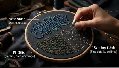 Deep Dive into Essential Embroidery Stitch Types