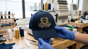 clean hat embroidery result after fixing pinching same place on cap