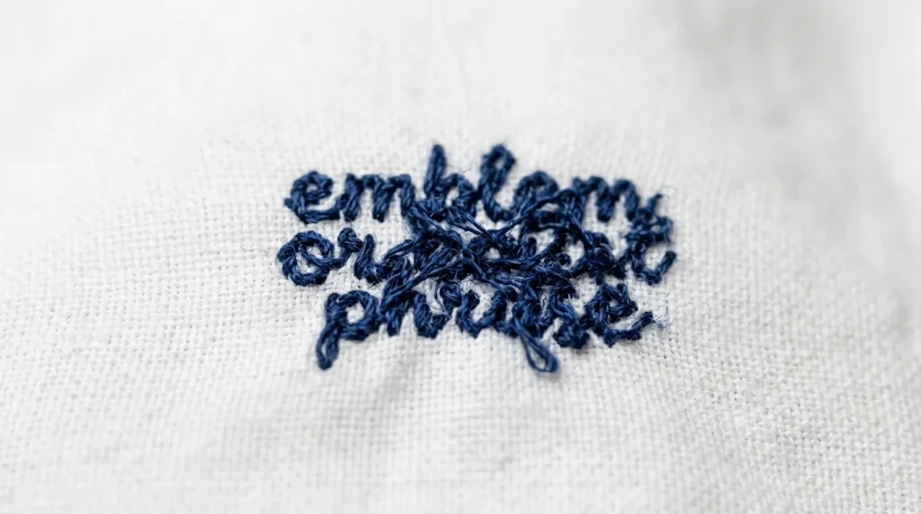 stitch thickness in embroidery small lettering visibility issue