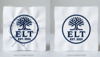 jump stitches in embroidery caused by poor digitizing vs clean result