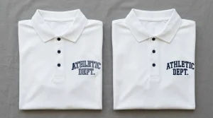 Why embroidery letters don't align — misaligned outline and fill on left vs perfectly aligned professional text on right