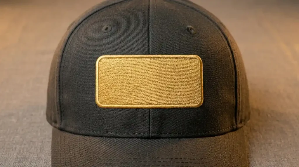 satin stitch background to text on hats before text layer is added