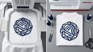 Common issues customers face while stitching logos — thread breaks and puckering on left vs clean professional logo on right